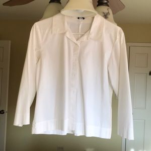 EILEEN Fisher White cotton blouse